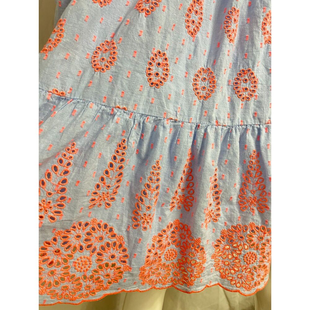 Lilly Pulitzer Rainna Eyelet Smocked Dress Blue Peri Chambray Dobby Eye Small - Picture 10 of 11
